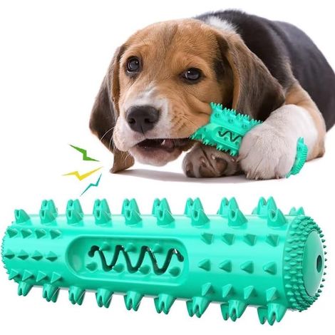 Jouet à mâcher pour chiens qui mâchent beaucoup, brosse à dents et bâtonnet de nettoyage pour chiens, jouet à mâcher pour chiots et chiens de petite et moyenne taille (Meerblauw)