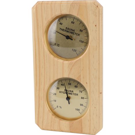 Sauna thermomètre et hygromètre 2 en 1, mesure d'humidité et température intérieure, bois pour pièce de sauna