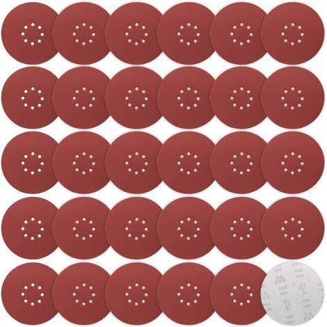 ALVOEZ—dyk Disco abrasivo de 225 mm – Paquete de 30 discos P600 – 8 orificios para extracción de polvo – Para lijar madera dura y paneles de yeso (1/5)
