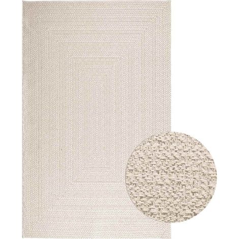 Teppich ZIZUR Creme 160x230 cm Jute-Optik Indoor und Outdoor