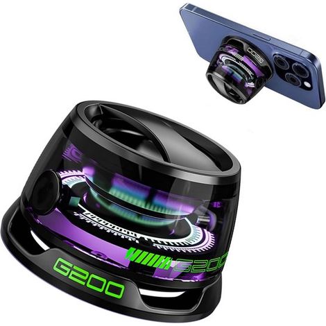 Altoparlante Bluetooth magnetico - altoparlante Bluetooth portatile con illuminazione RGB multicolore e supporto per telefono, altoparlante Bluetooth impermeabile per l'uso in movimento (1/5)