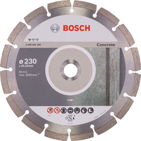 Bosch Professional 1x Standard for Concrete Diamond Cutting Disc (Ø 230 x 22,23 x 2,3 x 10 mm, Accessories for Angle Grinders)