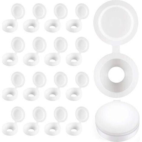 Cache-vis à Charnière en Plastique Plier les Couvercles à Vis Laveuse Flip Tops Blanc