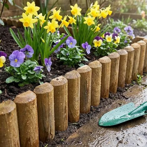 Bordure bois à planter Ø 7x15 / 30x105 cm (1/5)