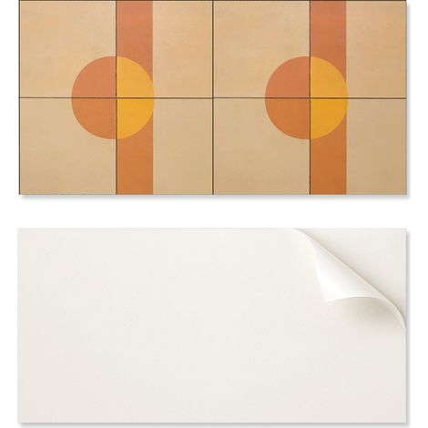 Revestimiento mural de vinilo autoadhesivo con estampado geom茅trico abstracto de 100x50 cm.