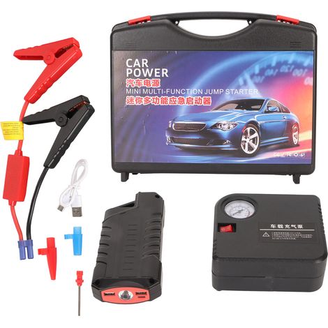 Batterie de démarrage portable 12V 400A avec gonfleur numérique 150PSI pour pneus auto, boosteur 1200mAh, lampe LED USB, pour essence 6L et diesel 4.5L (1/5)