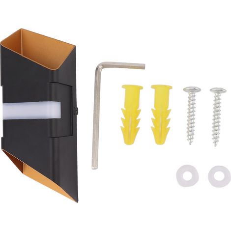 Modern Outdoor Wall Lamp Black Gold Glow Up Down LED 10W 3000K Waterproof Indoor Wall Sconces for Courtyard Doorway Garden 85‑265V