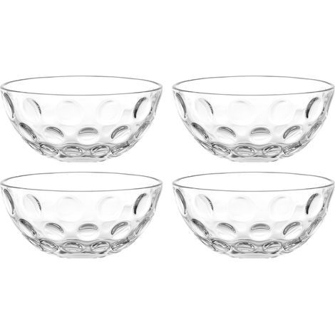 Lot de 4 bols Pour dessert, sauces, accompagnements Polyvalent au quotidien Empilables Compacts Design moderne pour table et cuisine Hauteur 4,3 cm (1/5)