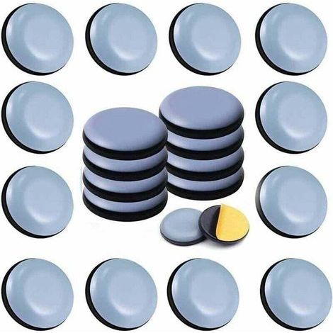24pcs Patins En Teflon Pour Meubles 20 mm (Rond) - Patins Glisseurs Pour Meubles - Planeur Ptfe Patins Pour Meubles En Téflon Auto-Adhésif Patins De Meuble Pour Chaise Canapé Bureau Table (1/4)
