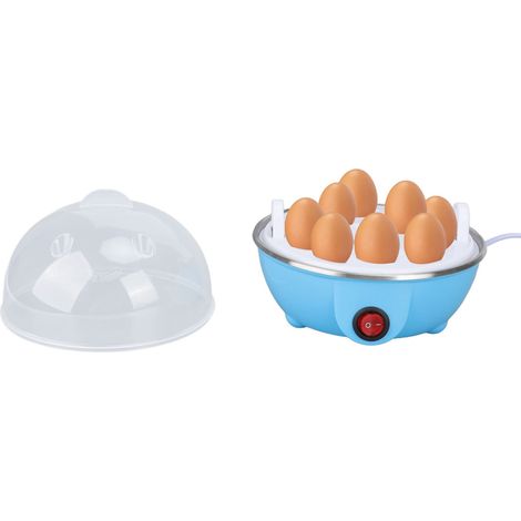 Multifunktionaler Eierkocher für den Hausgebrauch, kocht 7 Eier gleichzeitig, Überhitzungsschutz, automatische Abschaltung, Mini-Frühstücksgerät, europäischer Standard 220 V, blau, einlagig (1/5)