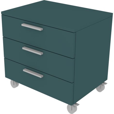 Cassettiera 3 cassetti - Design moderno e funzionale per cameretta e ufficio - Verde Petrolio (1/5)