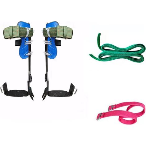Crampons d'escalade réglables avec pointes, plaque d'acier épaisse, pour grimpeurs, exploitation forestière, chasse, observation et cueillette de fruits (deux dents) (1/4)