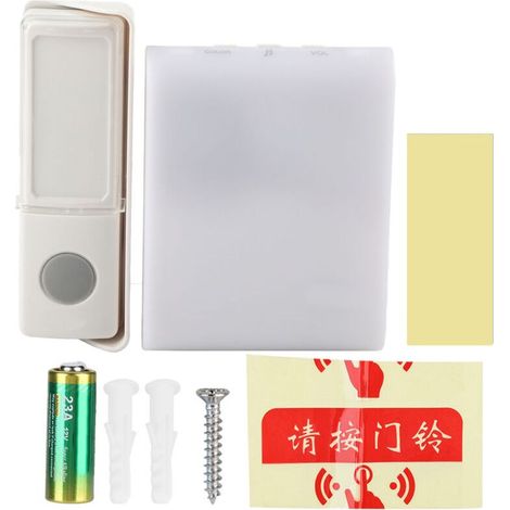 Appelant sourd sans fil de sonnette de porte de bouton avec 7 types de tons de couleur de lampe flash (1/5)