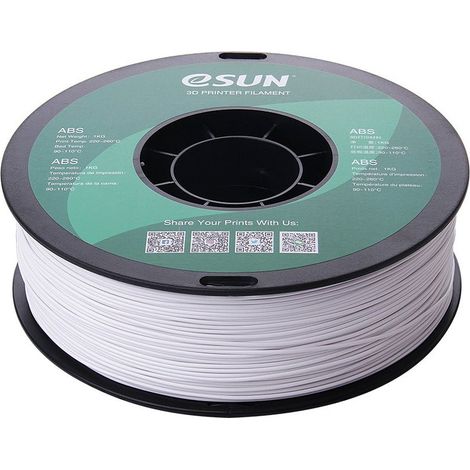eSUN ABS+ Filament, 1.75mm, 1000g eSUN ABS+ Filament 1.75mm 1000g Cold White (1/3)