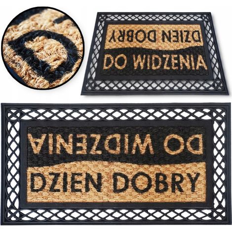 Felpudo de entrada para zapatos, alfombra de exterior, coco, 45x75 (1/5)