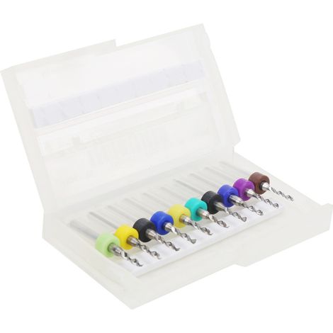 10 forets carbure monobloc 1.6-2.05mm tige droite pour PCB, mèches de perçage circuit imprimé, lot de 10 (1/5)