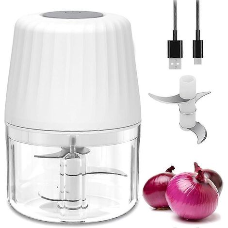 Mini ail hachoir 250ml petit robot culinaire sans fil 1 tasse batterie USB C rechargeable électrique alimentaire (1/5)