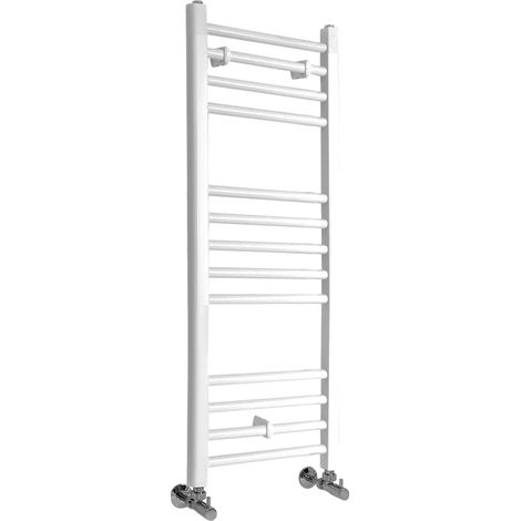 Hudson Reed – Sèche-serviettes eau chaude plat 100 x 40 cm – Acier blanc – Puissance 415W – Design moderne pour salle de bain