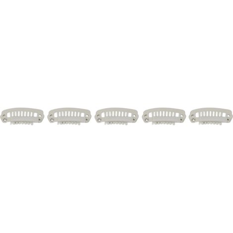 Lot de 50 pinces à cheveux en acier inoxydable, 8 dents, pour extensions, accessoires de coiffure (perruque, 2,8 cm, beige).