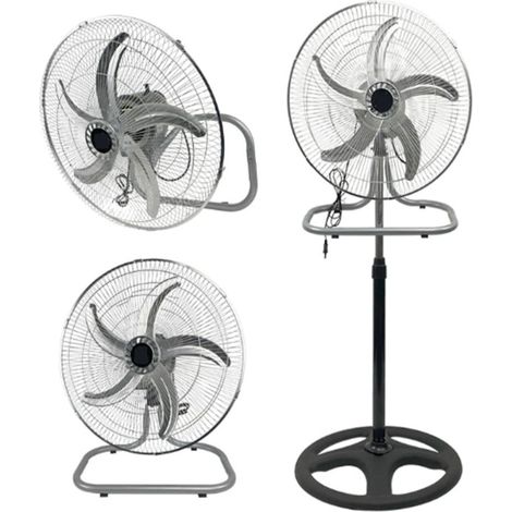 TrAdE Shop Traesio - Ventilatore 3in1 A Piantana Tavolo Muro 50cm 65 Watt Con 5 Pale 3 Velocità 6057002ml - (1/5)