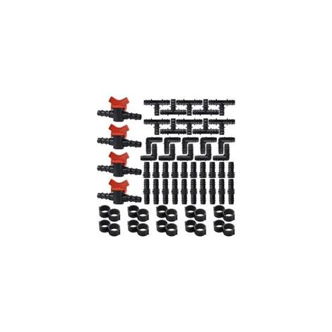 54 Pièces Kit de Raccords D'irrigation pour Tubes 16mm, Connecteur de Tuyau D'irrigation, pour Jardins Systèmes D'irrigation Agricoles