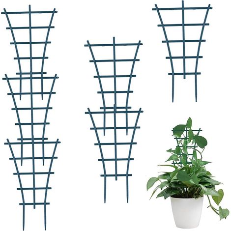 Bardusch - Mini Treillis Jardin,6 PCS Jardin Treillis Fleur Support Treillis Plantes Pot Treillis Foncé Plantes Mini Support Superposé Tuteur Plante Grimpante