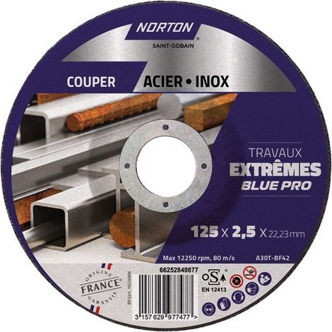 Disco da taglio con mozzo spostato, metallo/inox 125x2,5x22,2 cm - Norton