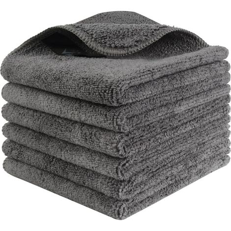 Mikrofaser Spüllappen 6 Stück, super saugfähig, 25x25cm, grau (1/5)