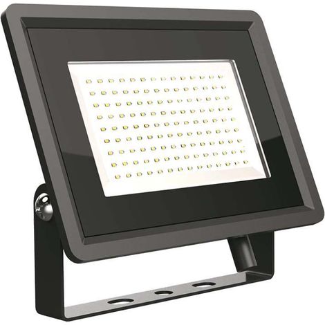 V-TAC VT-49104-B ESSENTIALS SERIES FARO LED SMD 100W ULTRA SOTTILE DA ESTERNO COLORE NERO - SKU 6721 / 6722 / 6723 - Colore Luce: Bianco Caldo (1/5)
