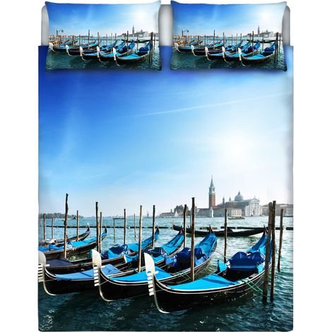 Italian Bed Linen Parure Letto 2 Pst Con Stampa Digitale, Multicolore, 255 x 300 x 1 cm