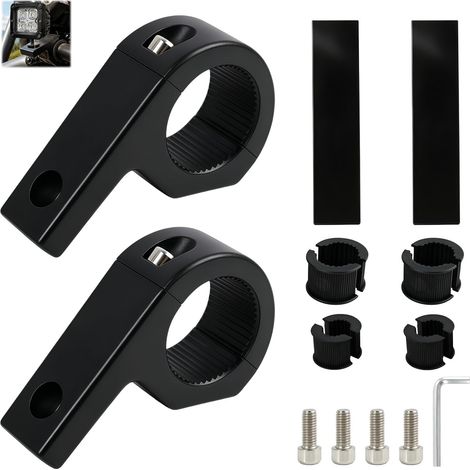 2 PCS Support de Montage Universel pour LED Barre de Lumière,Support Feux Additionnels Moto,Aluminium Fixation pour Tube Rond,Compatible avec Voitures,Camions,Bateaux,Véhicules Tout-Terrain (1/5)