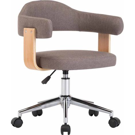 Maison Exclusive - Chaise pivotante à manger Taupe Bois courbé et tissu (1/5)