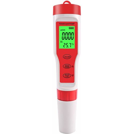 Stylo testeur d'eau numerique TDS Meter 4en1 avePH TDS EMesure de la temperature Haute precision 11999ppm & 014 PH Range Affichage retroeclaire Taille de poche pour aquarium de piscine (1/5)