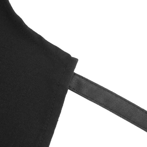 Schwarze Küchenschürze mit Cartoon-Muster, praktische Tasche, Unisex, ideal für Restaurant und Küche, Kochutensil, 1 Stück. (1/5)