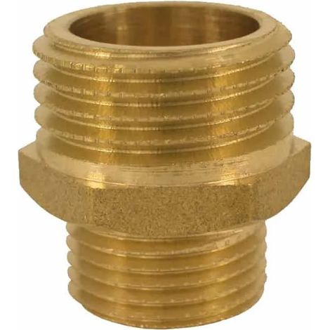 Double Mamelon Laiton Réduit 1" AG x 1 1/2" AG - Raccord Plomberie (1/3)