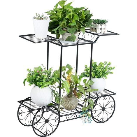 Costway – Etagère à plantes en métal 6 niveaux – Dimensions 80,5 x 25 x 75 cm – Résistante à la rouille – Pour intérieur et extérieur (1/5)