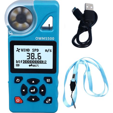 Compteur de vitesse du vent, thermomètre portatif de haute précision pour Stations météorologiques (1/5)