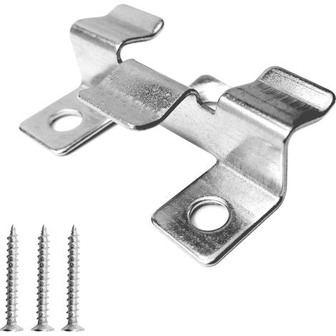 Clips de Fixation pour terrasse Composite, Fixation pour Planche, Plaque décorative Composite, Fixation dissimulée en métal avec vis pour quille en Bois (100 Clips de Fixation) (1/5)