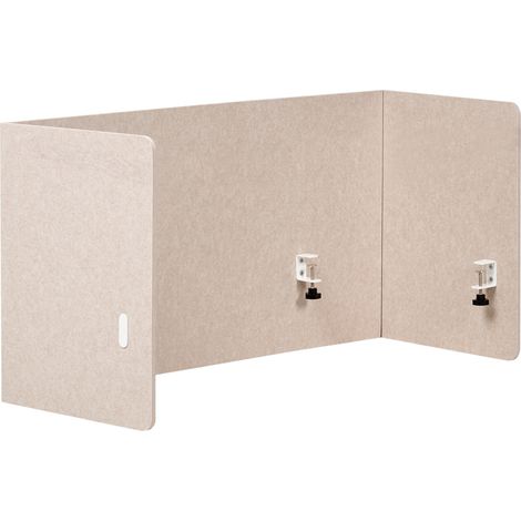 Panel separador completo tablero PET acústico tapizado de tela 120 x 60 cm beige Soloa