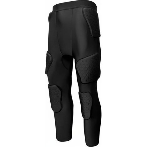 Adult Protective Pants, Padded Goalkeeper Pants, Compression Shorts, Sports Pants with Shock-Absorbing EVA Foam and Belt, Numeric12, Black (1/2)