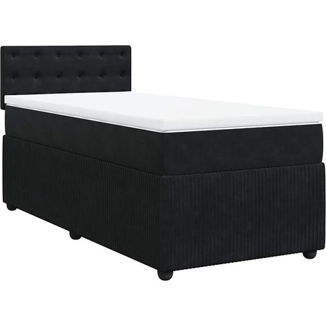 Maison Exclusive - Boxspringbett mit Matratze Schwarz 100x200 cm (1/5)