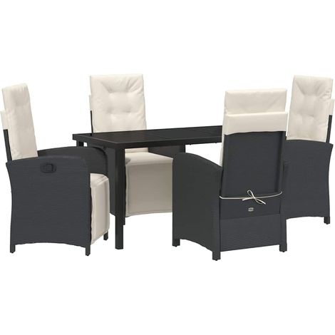 Maison Exclusive - Set da Pranzo per Giardino 5 pz Nero polyrattan (1/5)