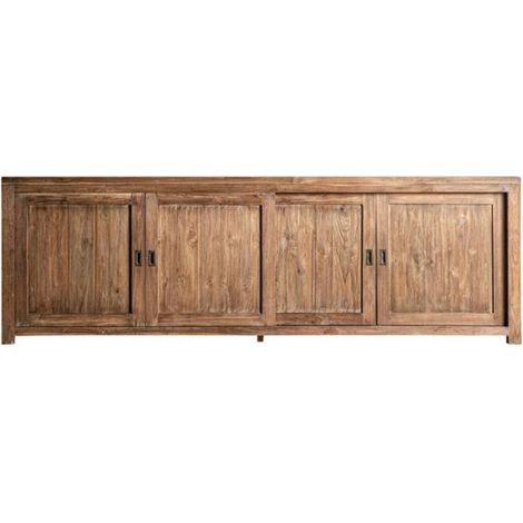 Buffet 4 portes NYSTED – Teck recyclé et bois de chemin de fer marron (1/3)