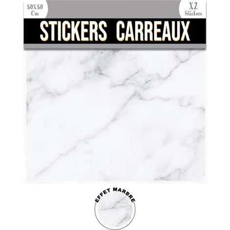 Ensemble de 2 stickers carrés effet marbre clair