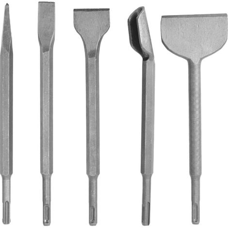 Jeu de burins 5 pièces Longueur 250 mm, Ciseau à bout rond / ciseau plat / ciseau en U (1/3)