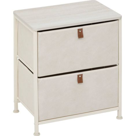Comodino a 2 cassetti tissa, beige - 5five