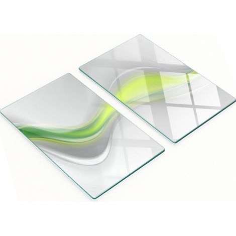 Dekorative Schneide- und Servierbretter aus Glas, Wellenabstraktion, 2 x 30 x 52 cm (1/5)