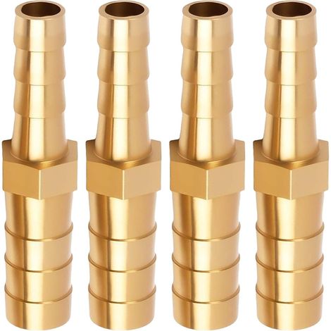 4 Connecteurs Cannelés 8mm-6mm en Laiton, Raccord de Réduction Droit pour Tuyau Flexible et Durite, Jonction Précise pour Auto, Moto et Jardin, Lot de 4 (1/5)