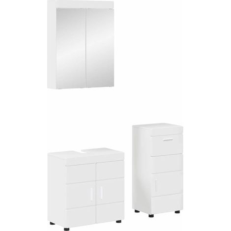 Juego de muebles de baño TULUM 3 pcs brillante 60 x 34 x 63 cm vidaXL