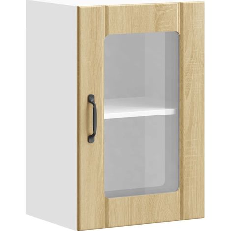 Pensile da cucina con anta in vetro 40 x 31 x 60 cm design pratico rovere Sonoma 020050125